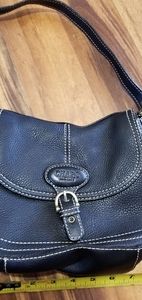 Chaps purse, black leather, mint condition